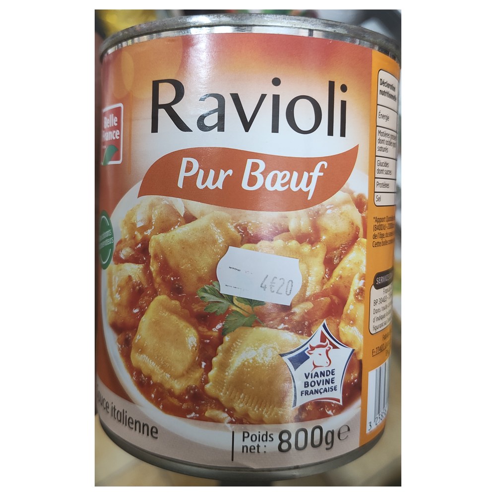 Belle France Ravioli Pur Boeuf 800g