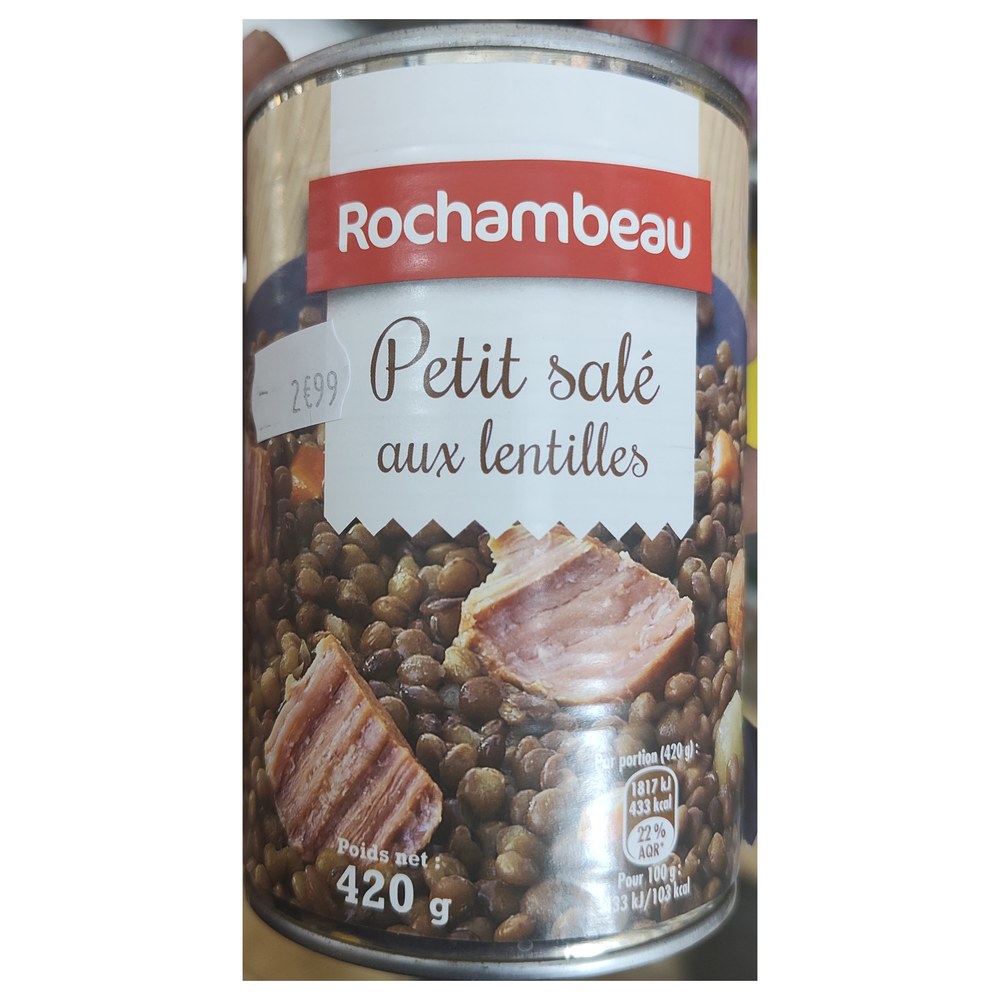 Rochambeau Petit Sale aux Lentilles 420g
