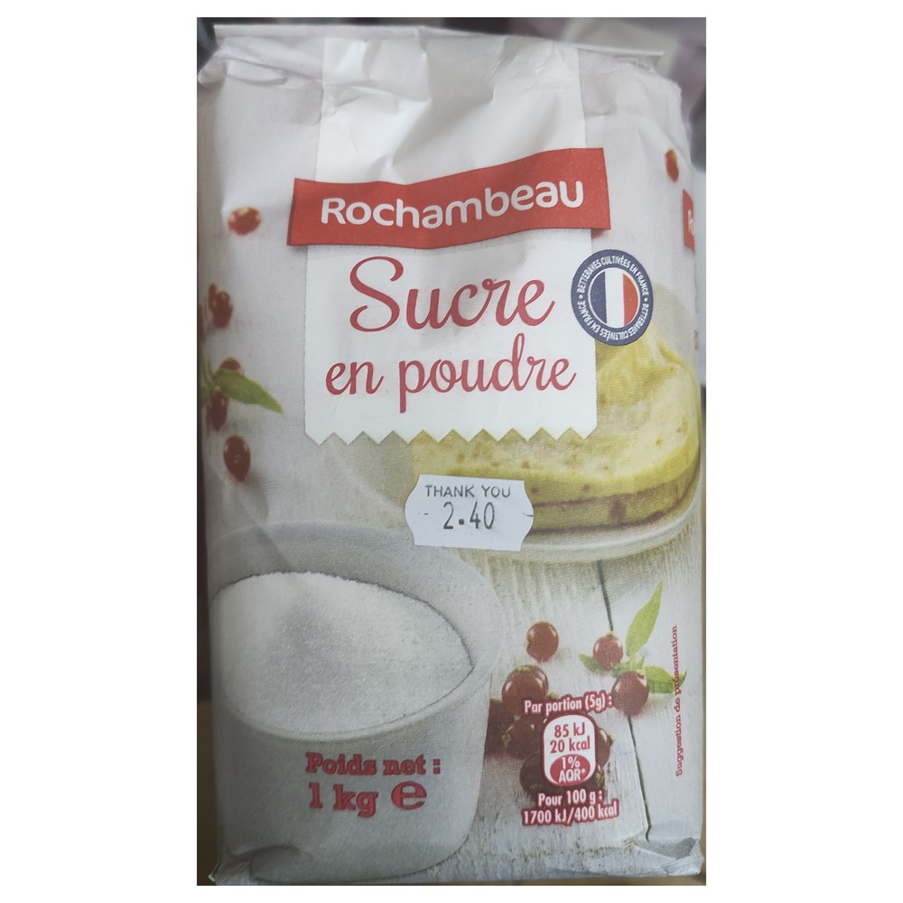 Rochambeau Sucre en Poudre 1kg (Sachet)