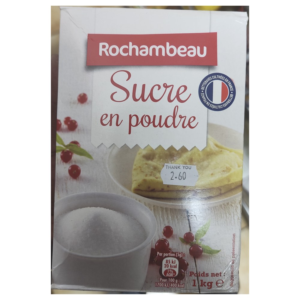 Rochambeau Sucre en Poudre 1kg (Boite)