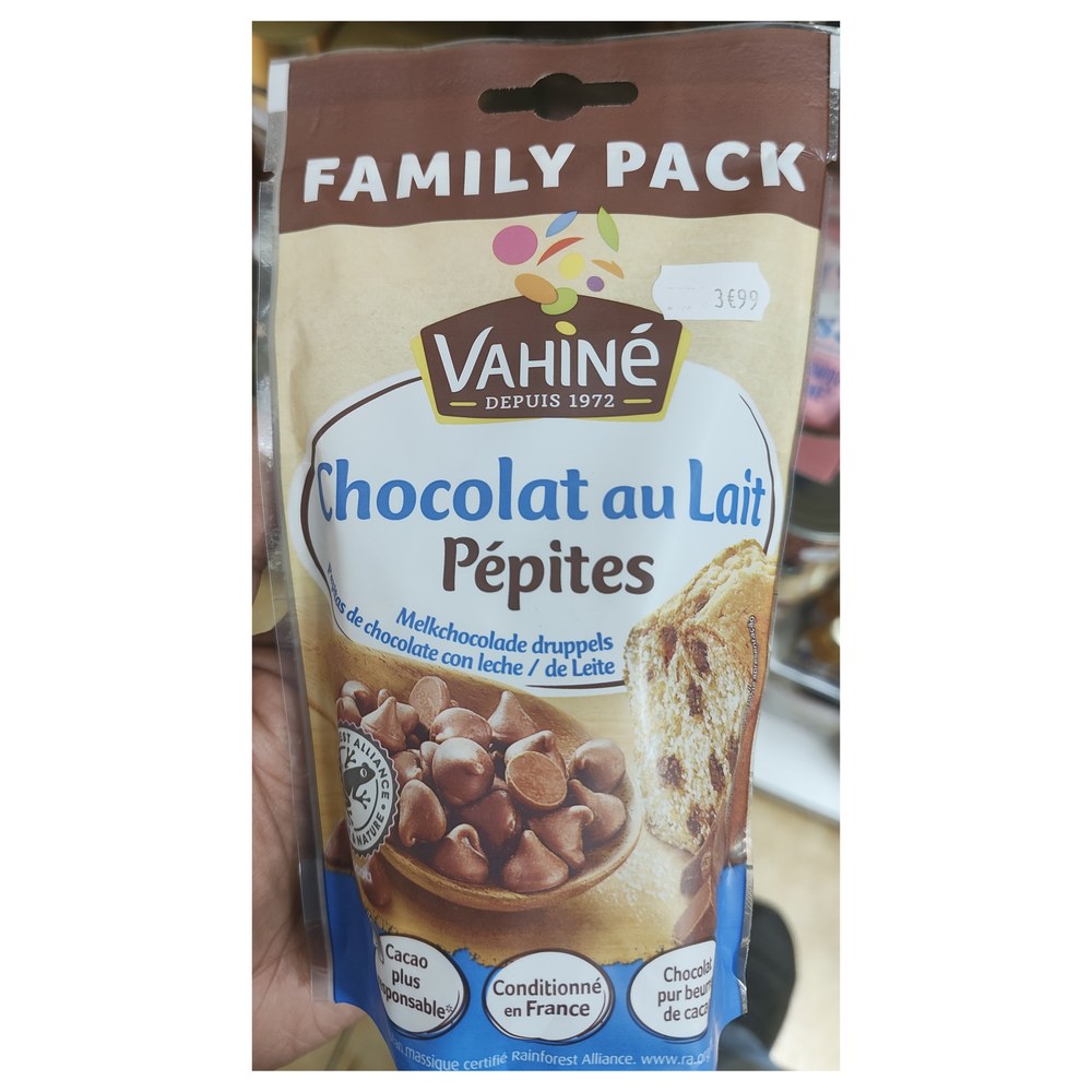 Vahine Milk Chocolate Chips Family Pack 200g